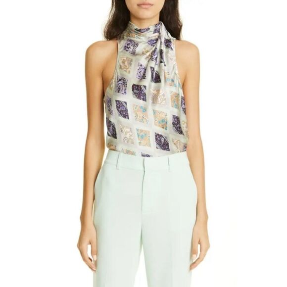 Cinq à Sept Adalynn Print Sleeveless Turtleneck Medium NEW $325 - Picture 2 of 14